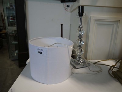 Lot 1054 - Modern chrome and acrylic table lamp with...