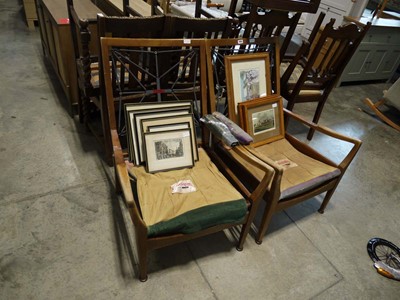 Lot 1055 - Pair of mid century Cintique armchairs