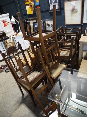 Lot 1056 - 2 sets of wooden framed dining chairs (8 total)