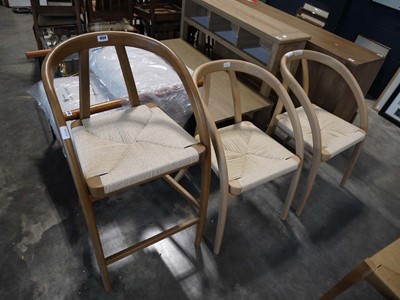 Lot 1059 - 3 similar bentwood finish chairs incl. 1 bar...