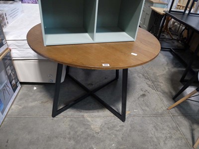 Lot 1066 - Modern hardwood finish circular dining table...