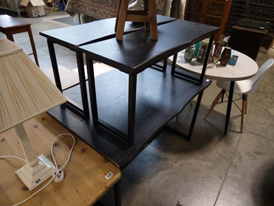 Lot 1072 - Modern black ash finish dining suite...