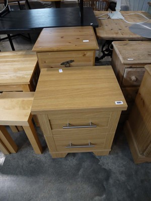Lot 1082 - Pine 3 drawer bedside with light oak 2 drawer...