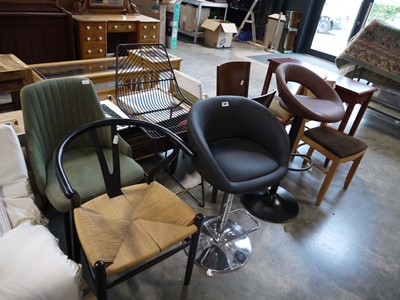 Lot 1087 - Assorted chairs and stools (9 total) incl....