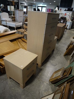 Lot 1090 - Modern limed oak finish bedroom suite...