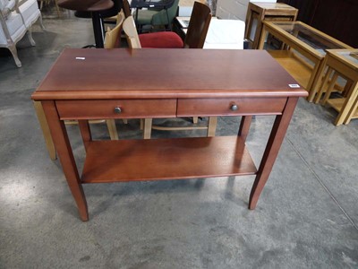 Lot 1092 - Modern cherry effect 2 drawer side table