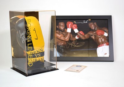 Lot 127 - A cased boxing glove signed by Chris Eubank...