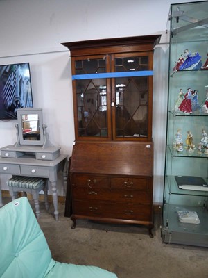 Lot 1020 - Mahogany bureau bookcase with makers mark: S....