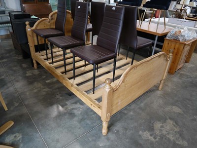 Lot 1025 - Decorative pine double bed frame