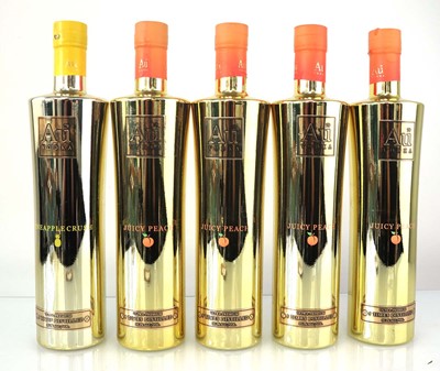 Lot 95 - 5 bottles of Au Vodka, 4x Juicy Peach 35.2%...