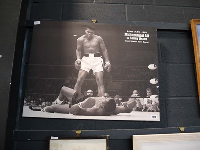 Lot 1070 - Unframed canvas of Muhammad Ali