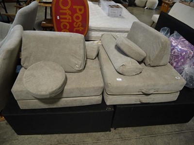 Lot 1044 - Black divan bed base with matching headboard