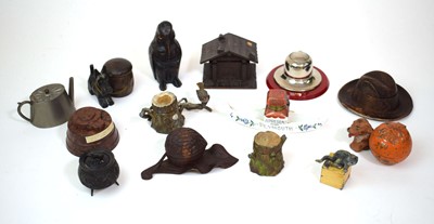 Lot 146 - A group of novelty inkwells including a Black...