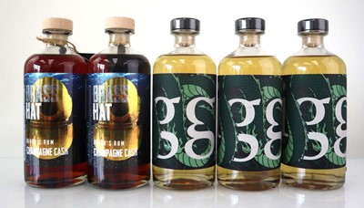 Lot 99 - 5 bottles of Rum, 3x Biggar Asian Spice Recipe...