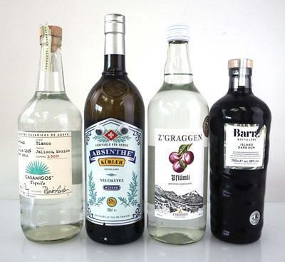 Lot 100 - 4 bottles, 1x Kubler Suisse Absinthe 53% 1...
