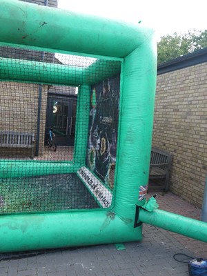 Lot 2476 - Large commercial inflatable Rugby ball scoring...