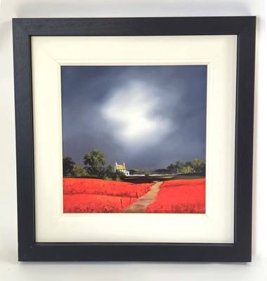 Lot 93 - Allan Morgan (b. 1952), A red field, unsigned,...