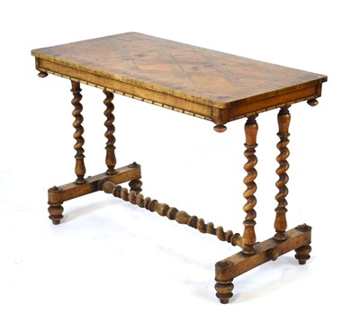 Lot 25 - A Victorian walnut and crossbanded side table...