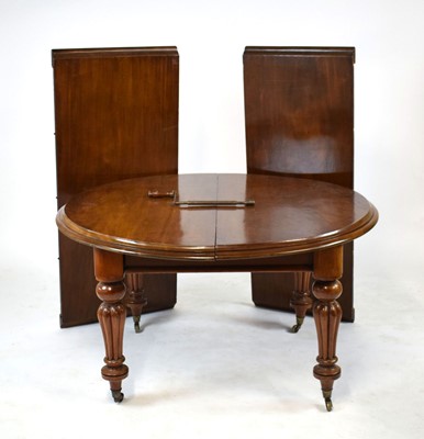 Lot 34 - A Victorian mahogany circular extending dining...