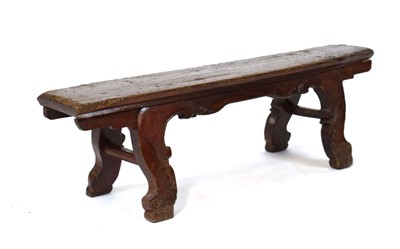Lot 36 - A Chinese Export red lacquered bench of small...