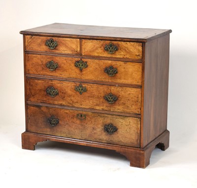 Lot 41 - A George II/III walnut, crossbanded and strung...