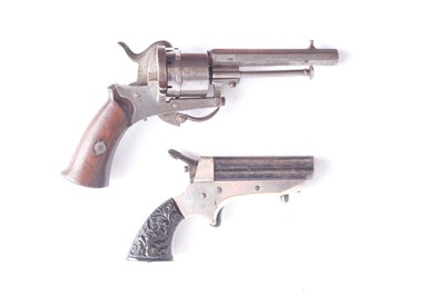 Lot 1465 - (S58) 7mm Belgian Pinfire revolver, 3¼ ins...