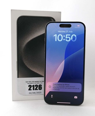 Lot 2126 - iPhone 15 Pro 256GB Natural Titanium with box