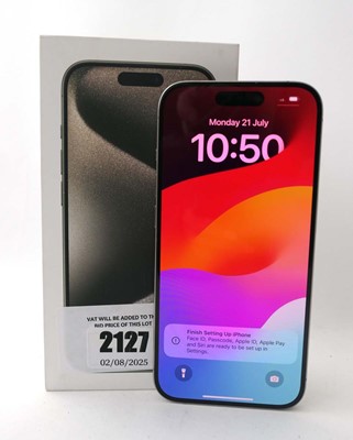 Lot 2127 - iPhone 15 Pro 128GB Natural Titanium with box