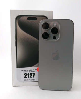 Lot 2127 - iPhone 15 Pro 128GB Natural Titanium with box