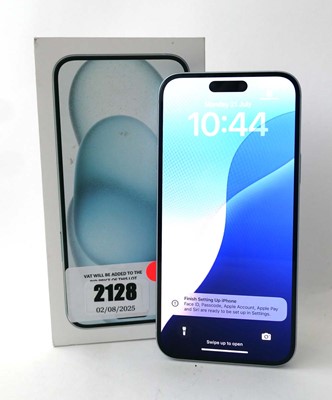 Lot 2128 - iPhone 15 Plus 128GB Blue with box