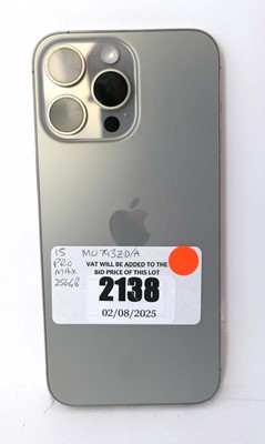 Lot 2138 - iPhone 15 Pro Max 256GB Natural Titanium