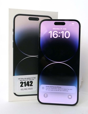 Lot 2142 - iPhone 14 Pro Max 128GB Space Black with box...