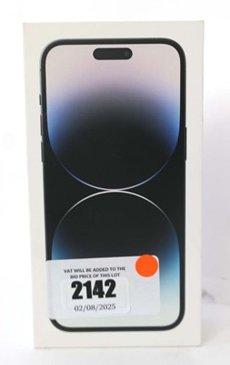 Lot 2142 - iPhone 14 Pro Max 128GB Space Black with box...