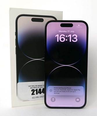Lot 2144 - iPhone 14 Pro 128GB Space Black with box