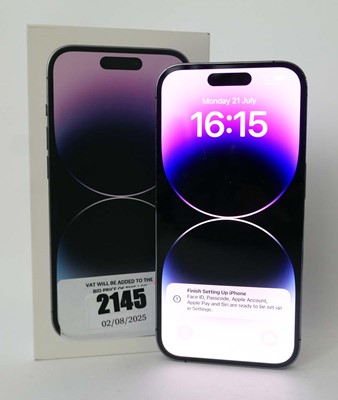 Lot 2145 - iPhone 14 Pro 256GB Deep Purple with box
