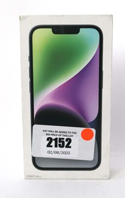 Lot 2152 - iPhone 14 128GB Midnight with box and cable