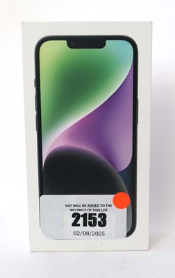 Lot 2153 - iPhone 14 128GB Midnight with box and cable