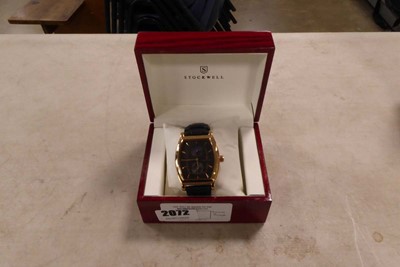 Lot 2072 - Boxed Stockwell Moon Phase wristwatch in black...