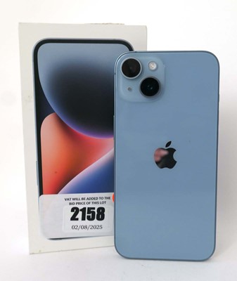 Lot 2158 - iPhone 14 256GB Blue with box