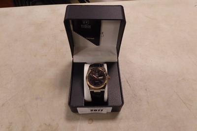 Lot 2077 - Boxed Earnest Ferdinand wristwatch with black...