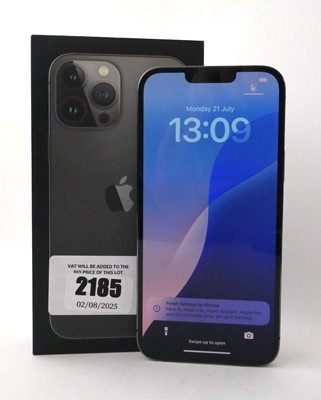 Lot 2185 - iPhone 13 Pro Max 128GB Graphite with box