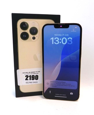 Lot 2190 - iPhone 13 Pro 128GB Gold with box
