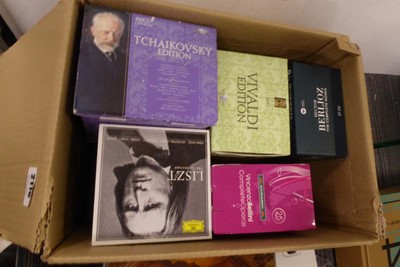 Lot 2116 - Box containing various Classical music CD box...