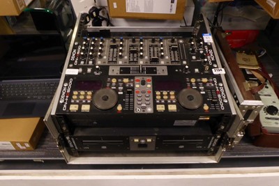 Lot 2134 - DJ mixing desk in flight case, featuring a...