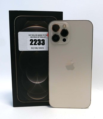 Lot 2233 - iPhone 12 Pro Max 128GB Gold with box