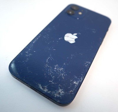 Lot 2238 - iPhone 12 64GB Blue with box (cracked back)