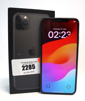 Lot 2285 - iPhone 11 Pro Max 64GB Space Grey with box