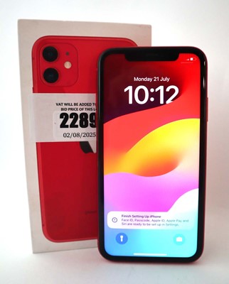 Lot 2289 - iPhone 11 64GB Red with box
