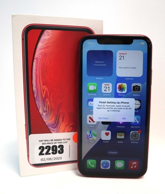 Lot 2293 - iPhone XR 64GB Red with box (cracked back)