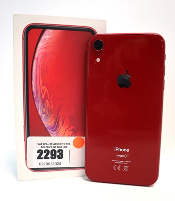 Lot 2293 - iPhone XR 64GB Red with box (cracked back)